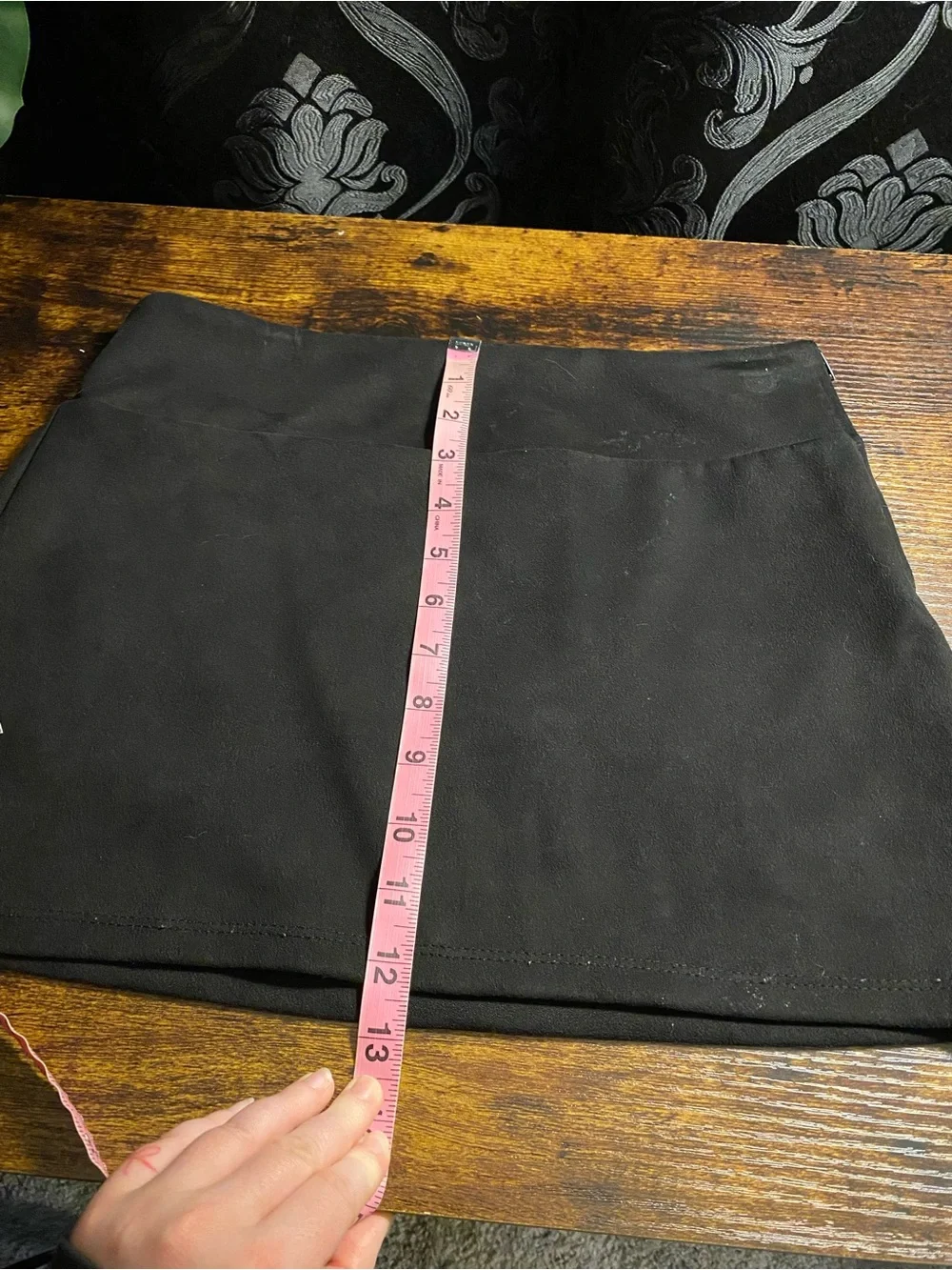 Vintage Y2K Alternative Whimsygoth Goth Alt Black Suede Textured Mini Skirt